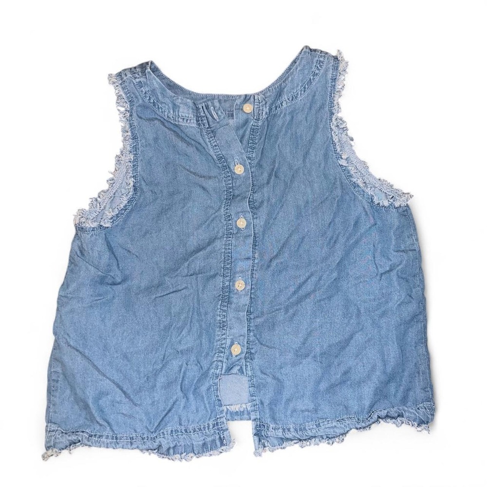 Y2K Denim Button Front Vest Top – XS